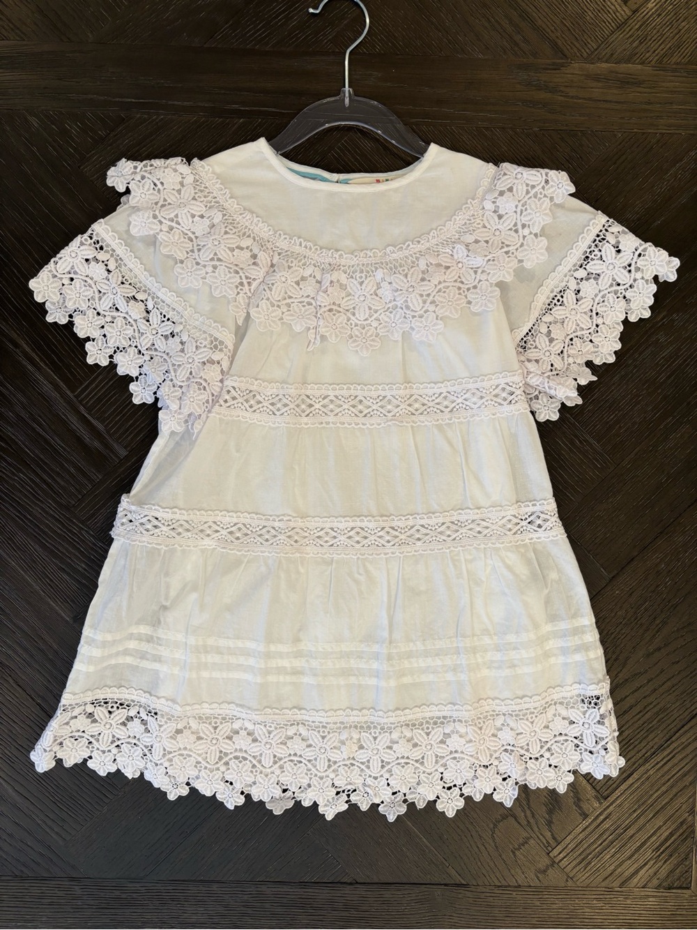 White Lace Trim Dress